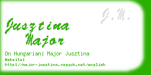 jusztina major business card